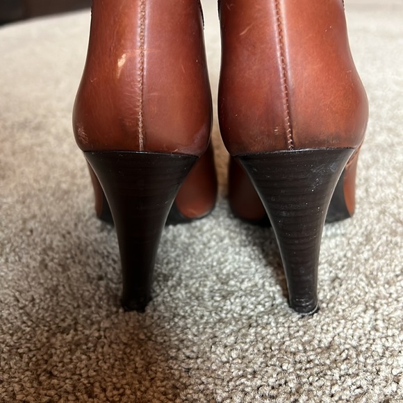 Coach cognac mid calf high heeled boots. Size 7 - Picture 5 of 11
